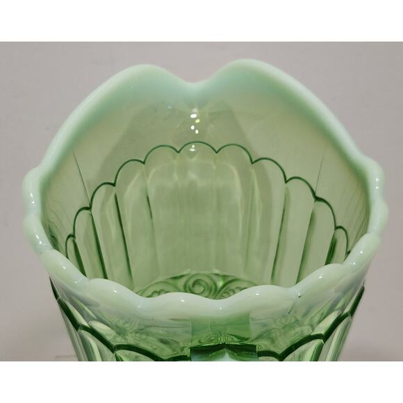 Vintage Moser Eye Winker Green Glass Opalescent Pitcher - Picture 6 of 10